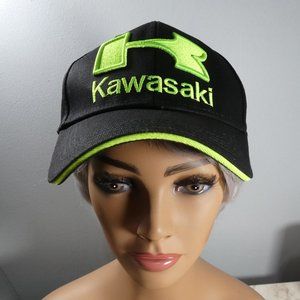 Adjustable Baseball Hat Cap Black with Kawasaki Logo